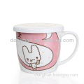 wholesale factory direct childhood pink animal decorative ceramic mugs with handle
